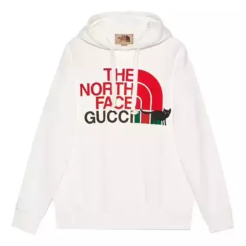Толстовка x the north face hooded sweatshirt 'white' Gucci, белый
