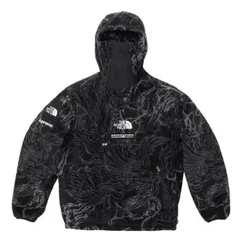 Толстовка x the north face steep tech fleece pullover 'black white' Supreme, черный
