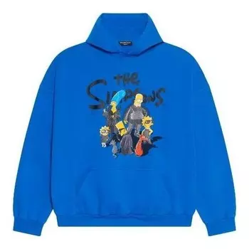 Толстовка x the simpsons cotton hoodie wide fit 'blue' Balenciaga, синий