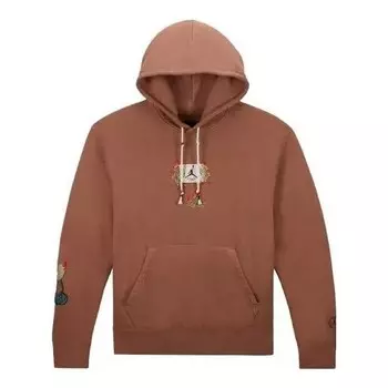 Толстовка x travis scott flight graphic hoodie 'archaeo' Air Jordan, коричневый