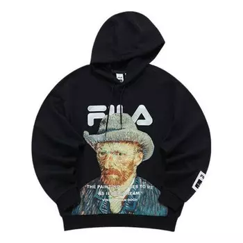 Толстовка x van gogh museum hoodie 'black multi-color' Fila, черный