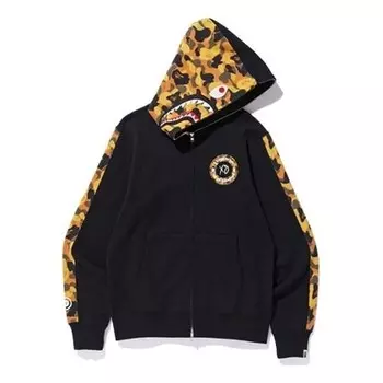 Толстовка x xo shark camo full zip hoodie 'black yellow' A Bathing Ape, черный