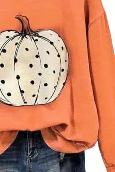 Толстовка «Я вижу тыкву» оранжевого цвета Miss Sparkling