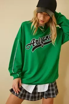 Толстовка - Зеленый - Oversize Happiness stanbul, зеленый