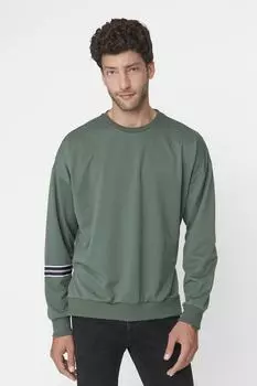Толстовка - Зеленый - Oversize Trendyol, зеленый