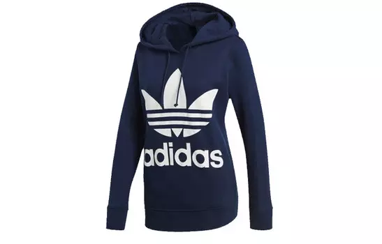 Толстовка женская Adidas студенческая, темно-синий