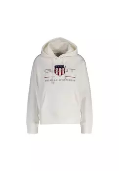 Толстовка женская - ARCHIVE SHIELD HOODIE, толстовка, капюшон, логотип, однотонная GANT, цвет Ecru