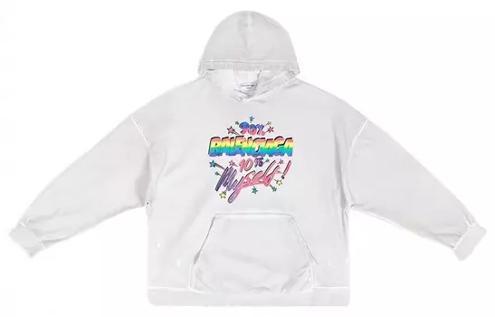 Толстовка женская Balenciaga с цветным логотипом, серый