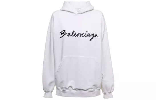 Толстовка женская Balenciaga с карманом, белый / черный