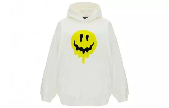 Толстовка женская Balenciaga с принтом смайлика, белый