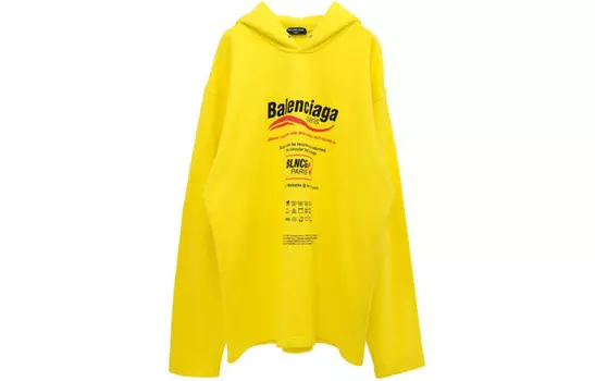 Толстовка женская Balenciaga с принтом, желтый / черный