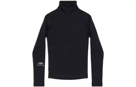 Толстовка женская Balenciaga с воротником стойкой, черный