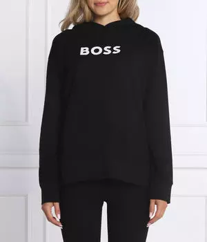Толстовка женская Boss свободного кроя с капюшоном, черный