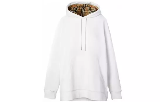 Толстовка женская Burberry с капюшоном, белый / коричневый