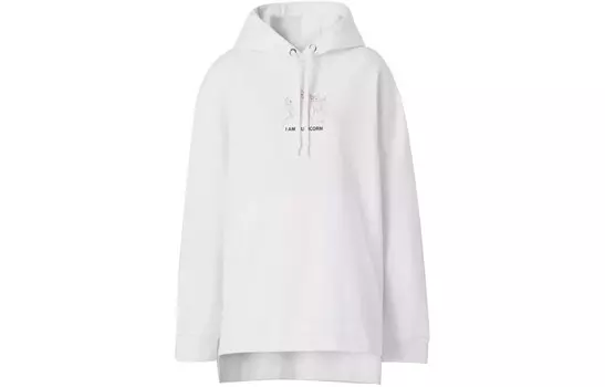 Толстовка женская Burberry с карманом и капюшоном, белый