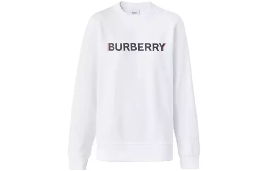 Толстовка женская Burberry с логотипом, белый / черный