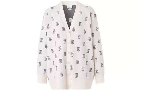 Толстовка женская Burberry с логотипом, бежевый / белый