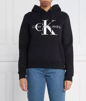 Толстовка женская Calvin Klein Jeans с большим логотипом бренда, черный