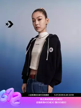 Толстовка женская Converse с короткими буквами и капюшоном, черный