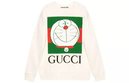 Толстовка женская Doraemon x Gucci, слоновая кость / белый