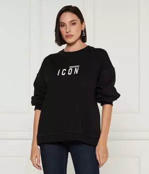 Толстовка женская Dsquared2 хлопковая с круглым вырезом, черный