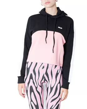 Толстовка женская Fila короткая, черно-розовый