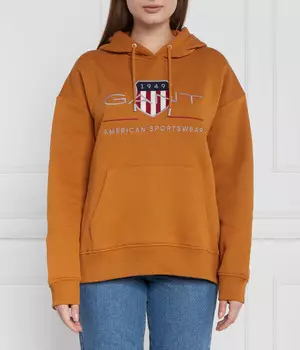 Толстовка женская Gant с вышивкой, коричневый