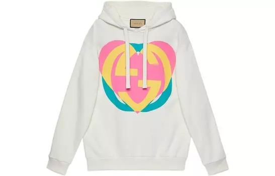 Толстовка женская Gucci, белый / розовый / голубой