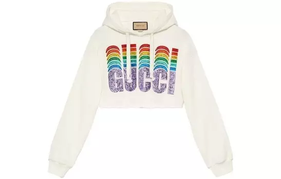 Толстовка женская Gucci короткая, белый