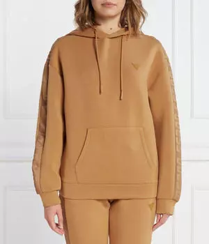 Толстовка женская Guess Active Бренда с декором рукавов, коричневый