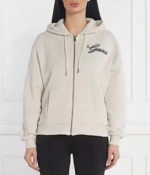 Толстовка женская Guess Jeans Regular Fit на молнии, серый
