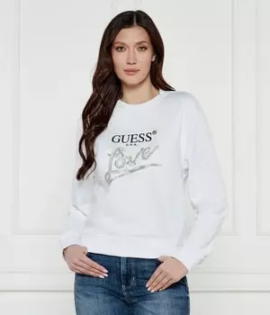 Толстовка женская Guess Jeans с блестящей надписью, белый