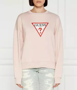 Толстовка женская Guess Jeans с круглым вырезом, розовый