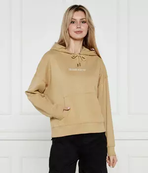 Толстовка женская Guess Jeans свободного кроя с вышивкой, бежевый