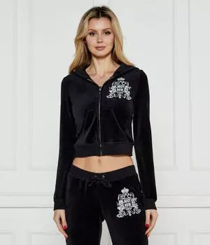 Толстовка женская Juicy Couture Робин укороченная с вышивкой, черный