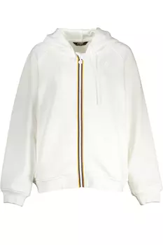 Толстовка женская K-Way на молнии, белый / желтый