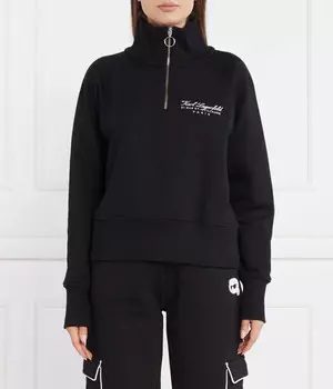 Толстовка женская Karl Lagerfeld Karl Signature с воротником на молнии, черный