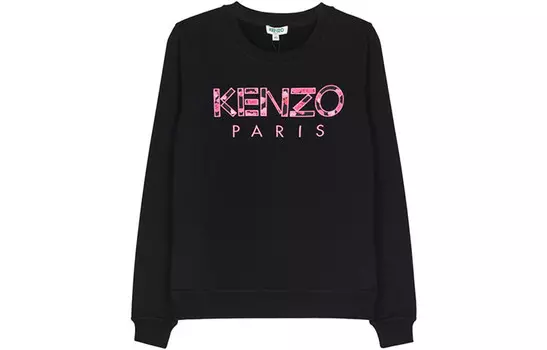 Толстовка женская Kenzo Letter Logo, черный / розовый