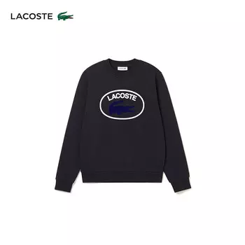 Толстовка женская Lacoste с длинными рукавами и круглым вырезом, темно-синий
