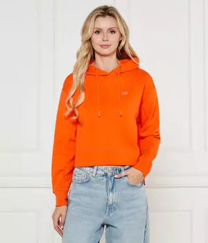 Толстовка женская Lacoste свободного кроя короткая, оранжевый