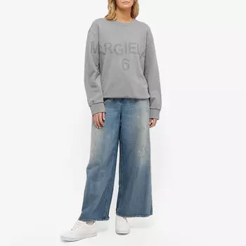 Толстовка женская Mm6 Maison Margiela с логотипом, серый