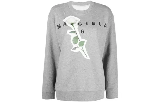 Толстовка женская Mm6 Maison Margiela с принтом, серый
