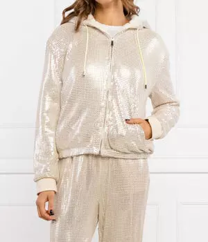 Толстовка женская Pinko блестящая на молнии, бежевый