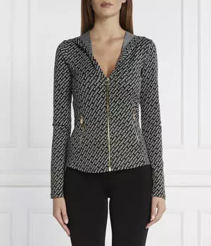 Толстовка женская Pinko на молнии с монограммой логотипа, черный