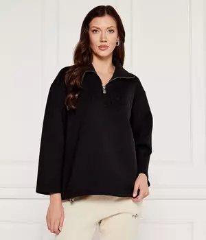 Толстовка женская Pinko свободного кроя с воротником на молнии, черный