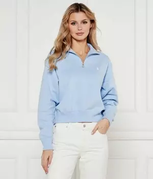Толстовка женская Polo Ralph Lauren с воротником на молнии, голубой