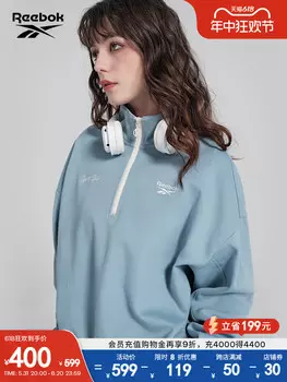 Толстовка женская Reebok с полуоткрытой молнией, темно-синий