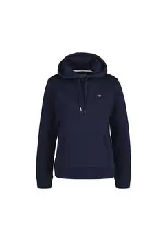 Толстовка женская - REGULAR SHIELD HOODIE, свитер с капюшоном, логотип GANT, синий