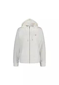 Толстовка женская - REGULAR SHIELD ZIP HOODIE, куртка с капюшоном, логотип GANT