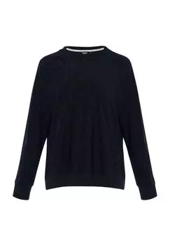 Толстовка женская, рисунок по всей поверхности, ребристые манжеты ALEX, цвет Black Beauty